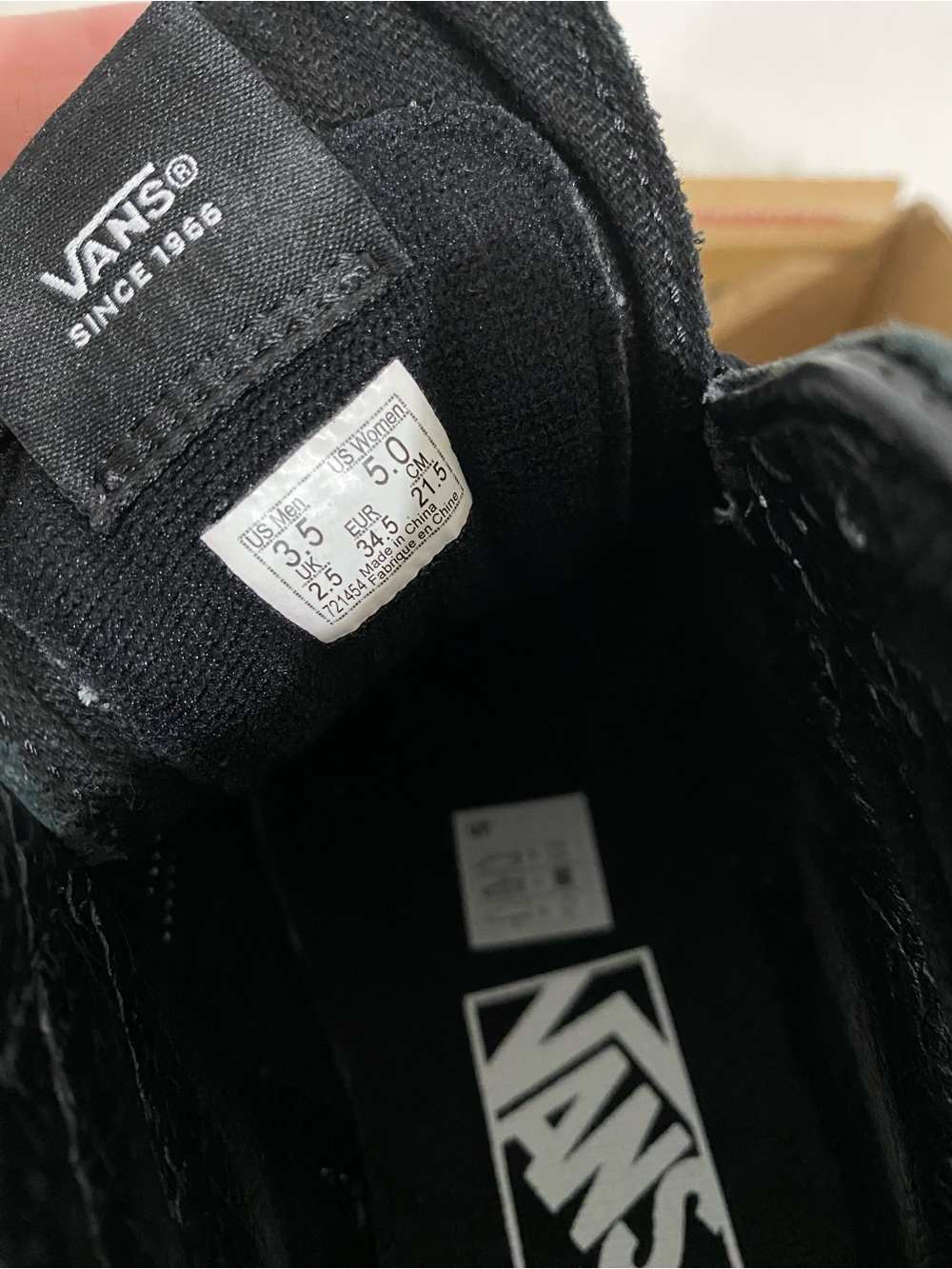 NEW Vans Black High-Top Sneakers with White Lightning Accent - Picture 7 of 8